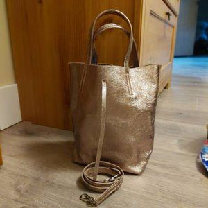 Bucket bag real leather
